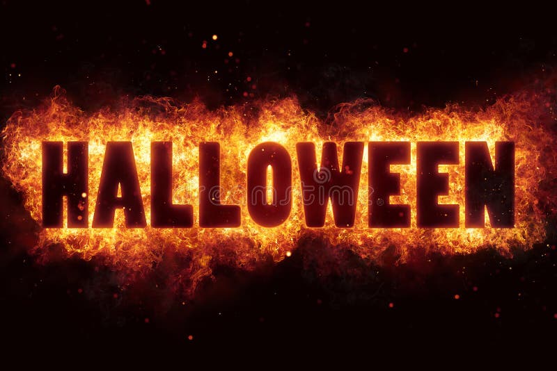 Fire Halloween for Horror Flame Holiday Design Stock Illustration
