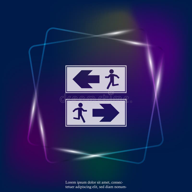 Fire Hazard. Route of Evacuation Vector Icon. the Evacuation Icon