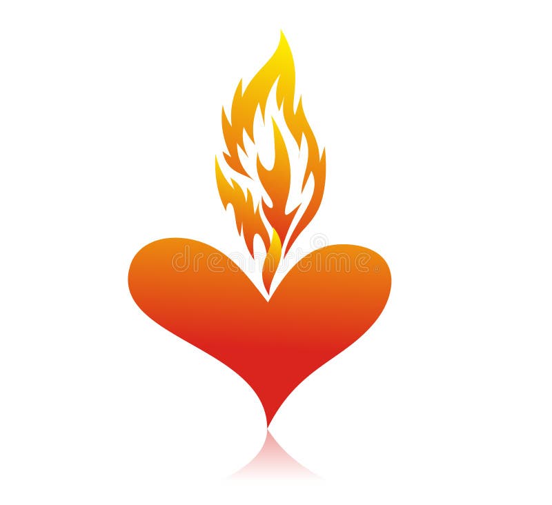 Fire heart stock illustration
