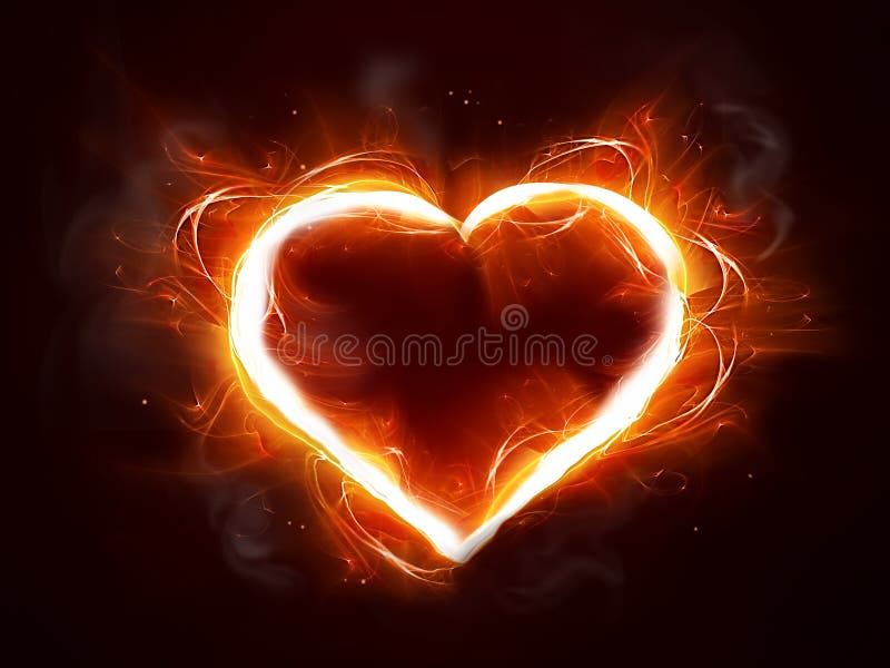Fire heart royalty free illustration
