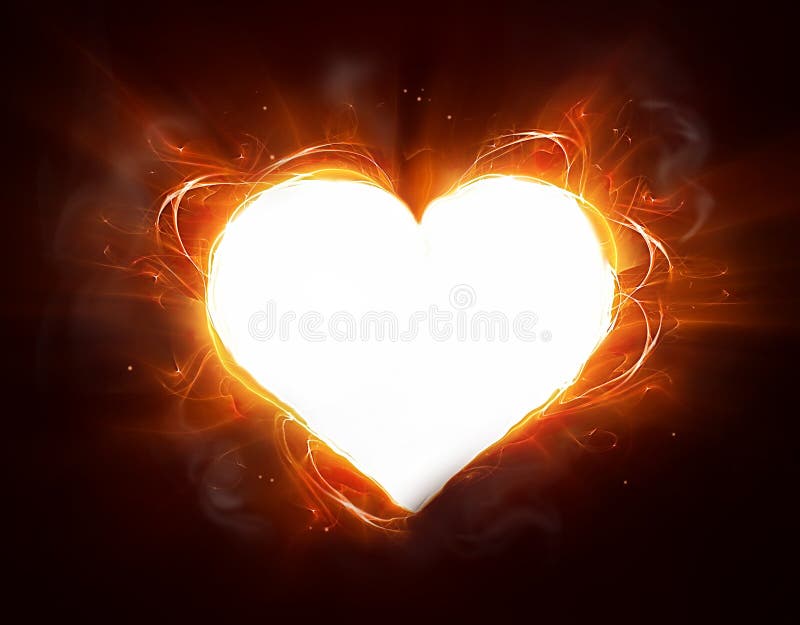 Fire heart vector illustration