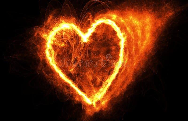 Fire Heart On Black