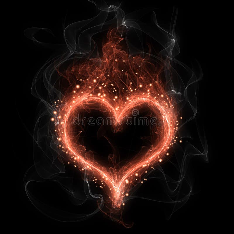 Fire heart royalty free illustration