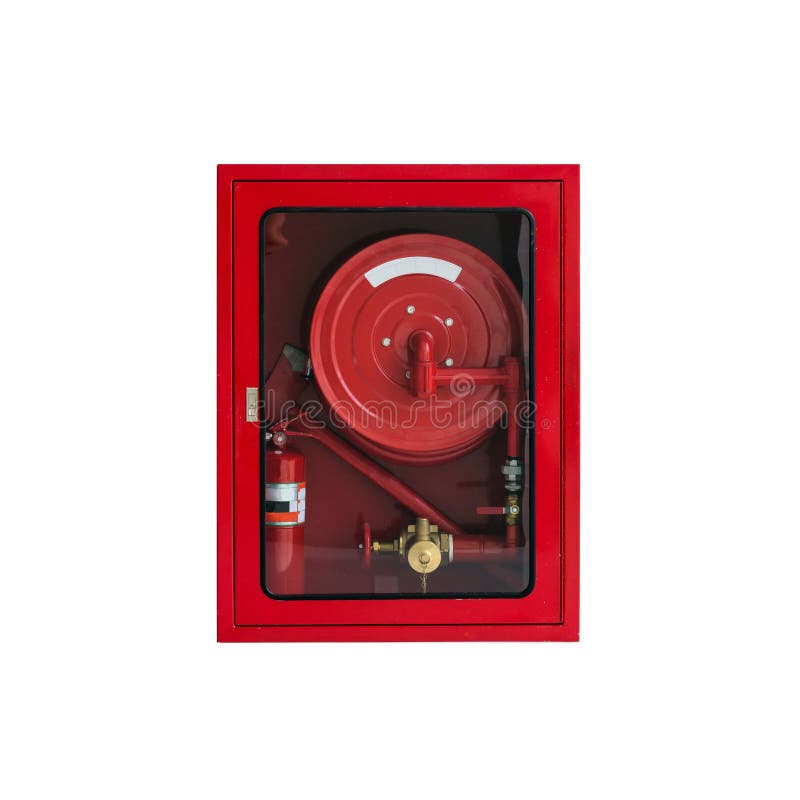 Fire Hose Cabinet on White