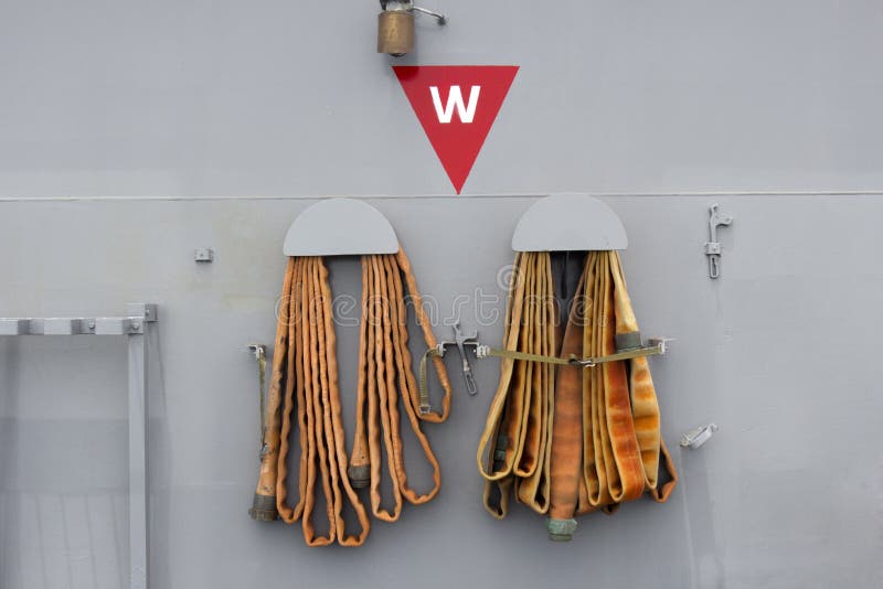Fire Hose of a ship. stock image. Image of fire, object 31017721