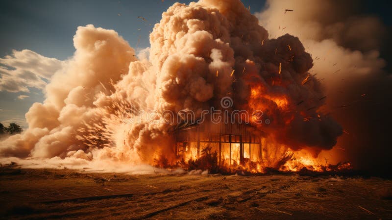 Fire in the house. The concept of protecting life and health. property insurance vector illustration