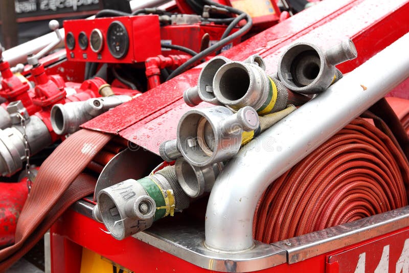 Fire Hydrant Hose royalty free stock photos