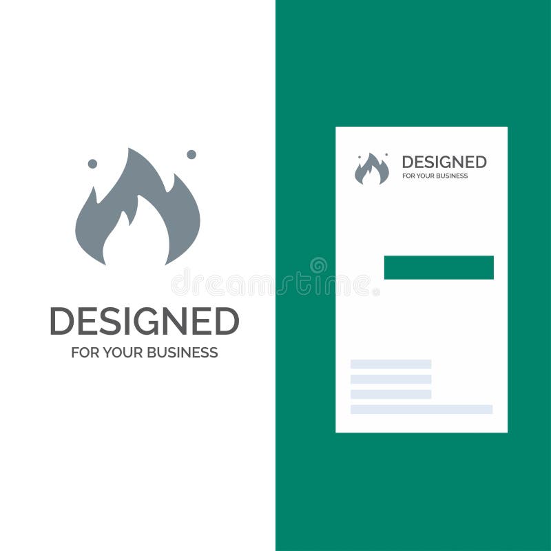 Fire, Industry, Oil, Construction Grey Logo Design and Business Card Template royalty free illustration Fire, Industry, Oil, Construction Grey Logo Design and Business Card Template royalty free illustration