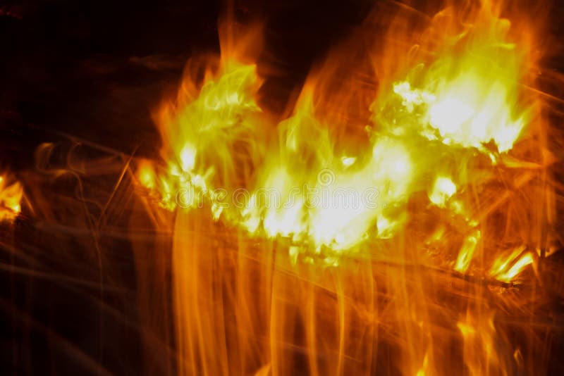 Fire Isolated on Black.Burn Down in a Hardwood Fire Stock Image Image