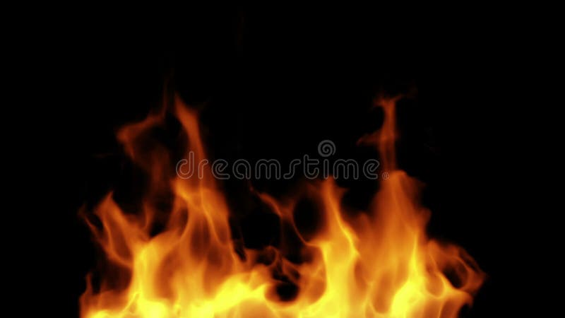 Fire Isolated on Black Looped Stock Footage - Video of fireside ...