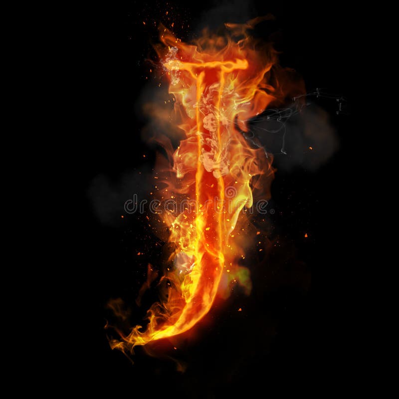 Fire Letter J Of Burning Flame Light Stock Illustration - Illustration Of  Heat, Frozen: 84637951