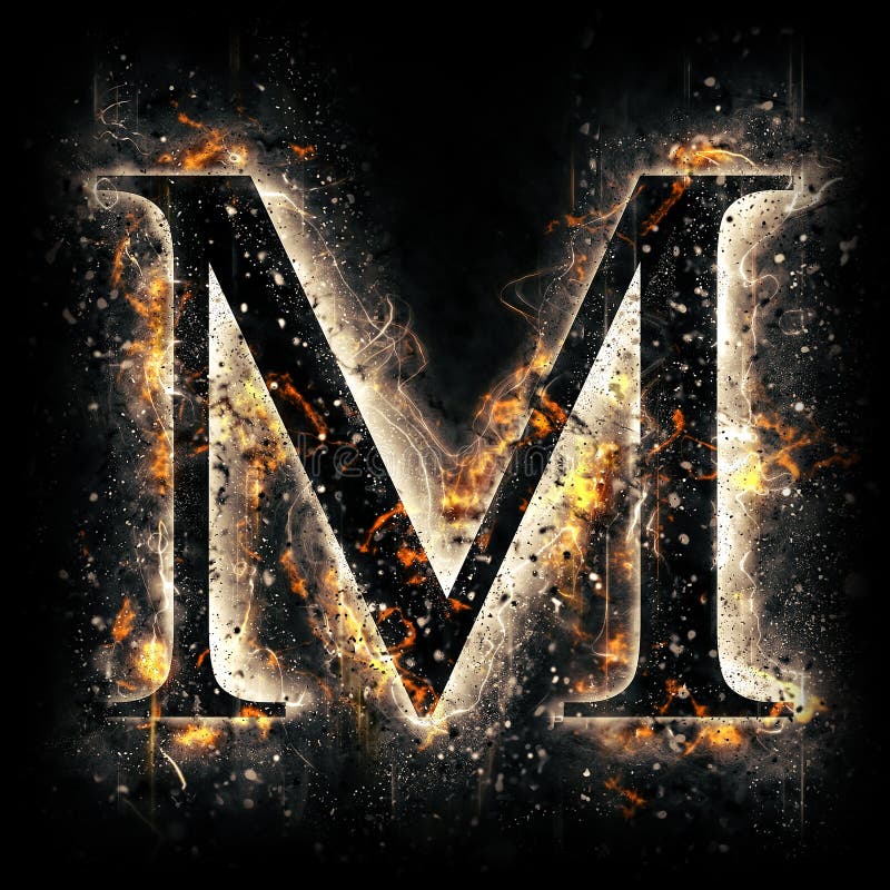 Fire letter M vector illustration