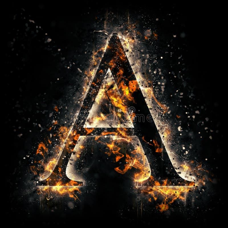 Fire letter a. stock illustration. Illustration of glowing - 50681699