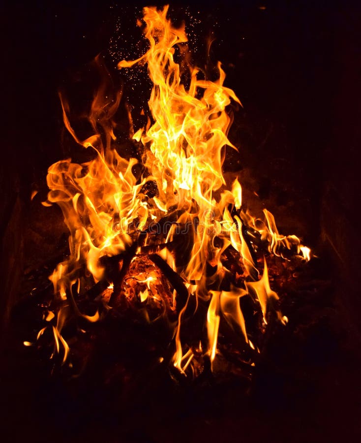 Fire made with firewood stock image. Image of beautiful 199440655