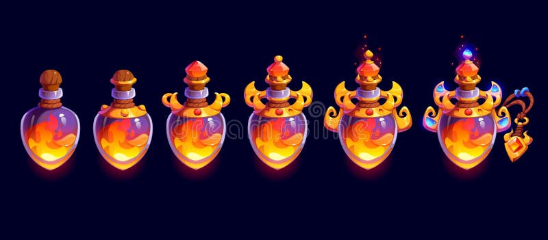 Fire magic rank badge, game level progress stage vector illustration