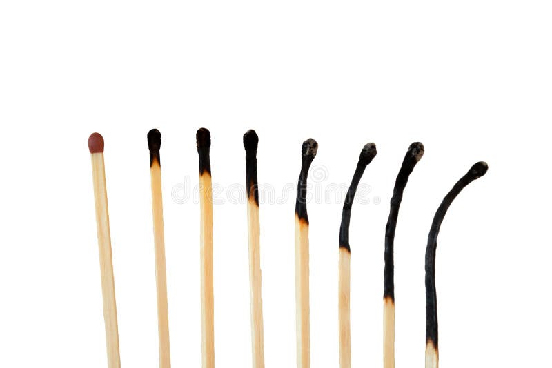 Burned Out Concept Represented with Fire Matches Stock Photo Image of