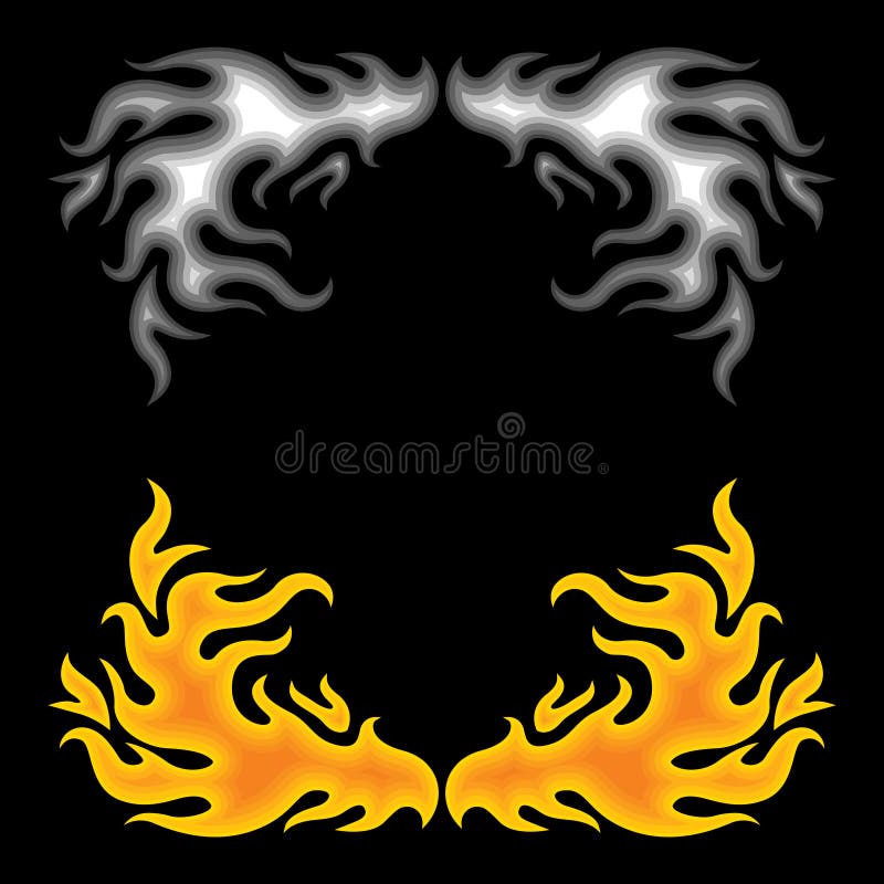 Fire over black royalty free illustration