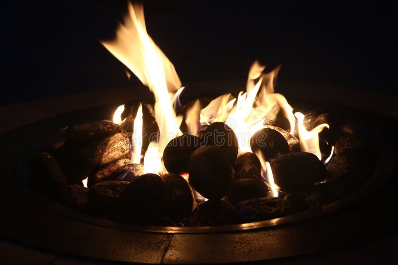 Fire pit at night stock photo. Image of horizontal, bright 95525750
