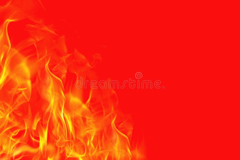 Fire on red background stock illustration. Illustration of danger - 47008447