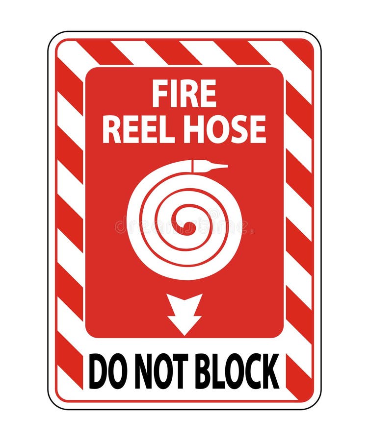Fire Hose Reel Cabinet Symbol Sign Isolate On White Background