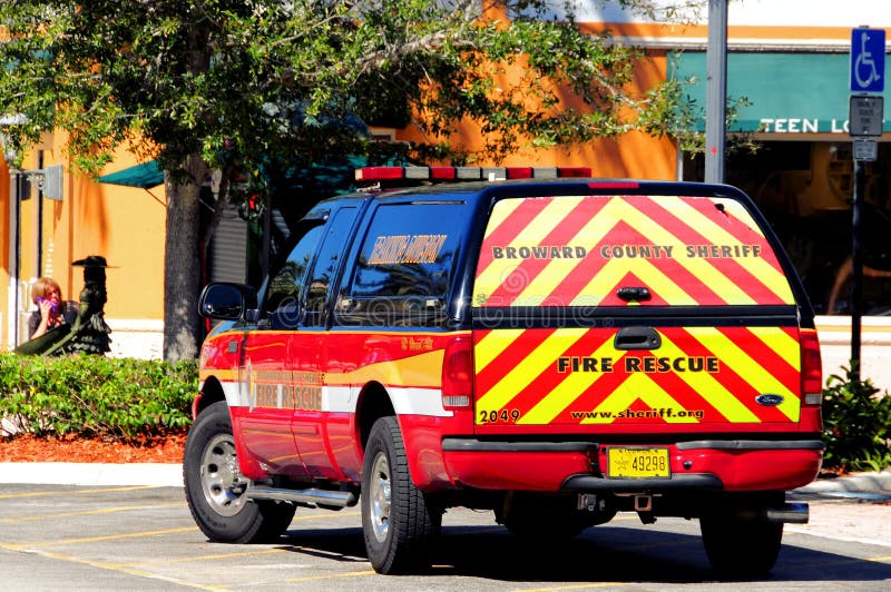 Fire rescue, Florida (rear view) stock photography