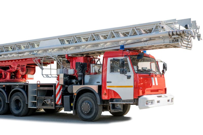 Fire rescue truck isolated on white backgound. royalty free stock image