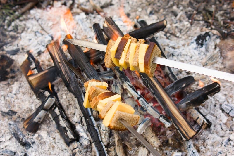 Fire roasted cheese and bread