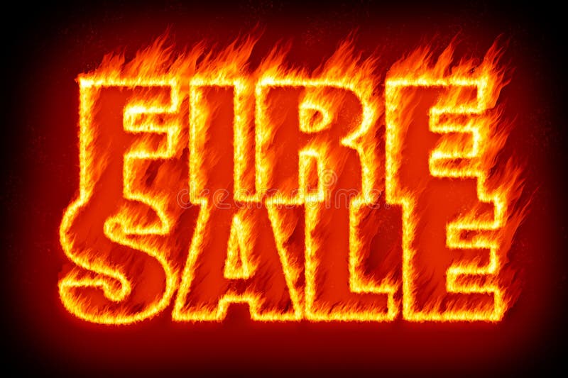 Fire sale in flames stock illustration. Illustration of yellow 45339654