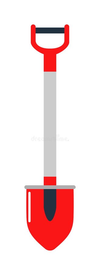 Fire shovel on white background, fire shovel vector illustration. Fire shovel decorative element and fire shovel extinguisher equipment. Safety firefighter tool protective hook ax engine work.