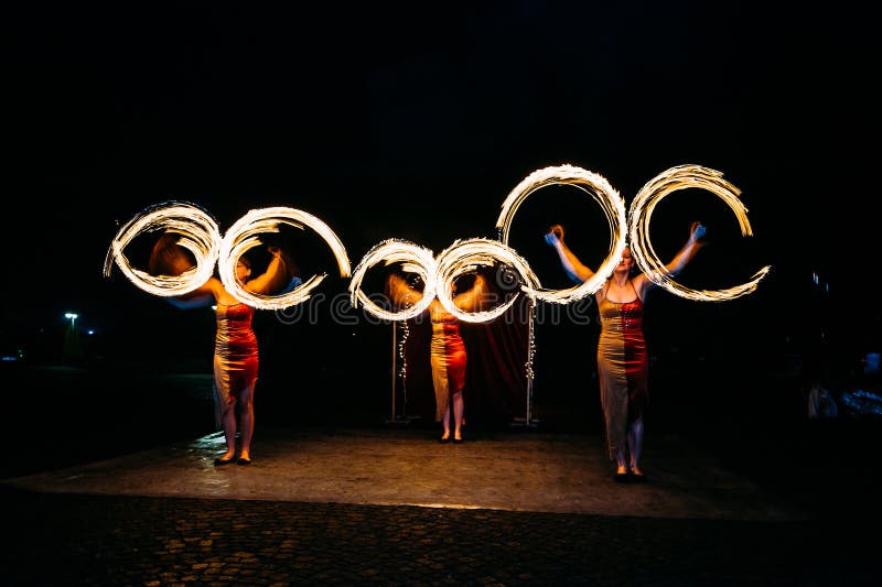 Fire Show And A Lot Of The Bright Sparks In The Night Editorial Photo Fire Show And A Lot Of The Bright Sparks In The Night Editorial Photo