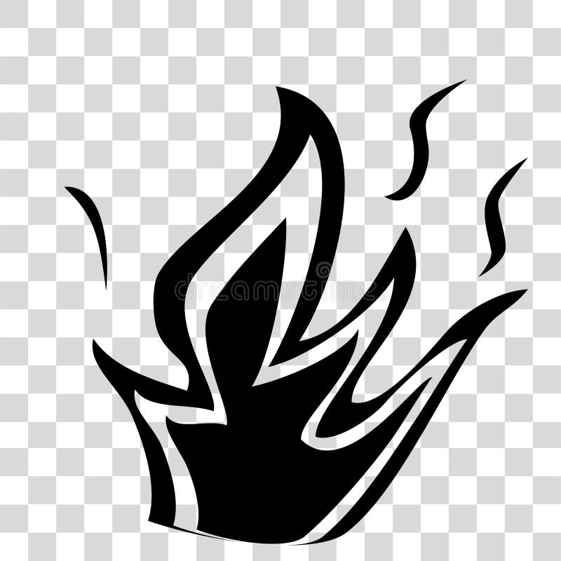 Simple Vector Silhouette Fire or flammable sign, at transparent effect background vector illustration