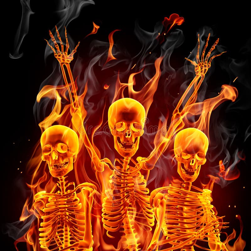 Fire skeletons stock illustration. Illustration of ghost 21512256