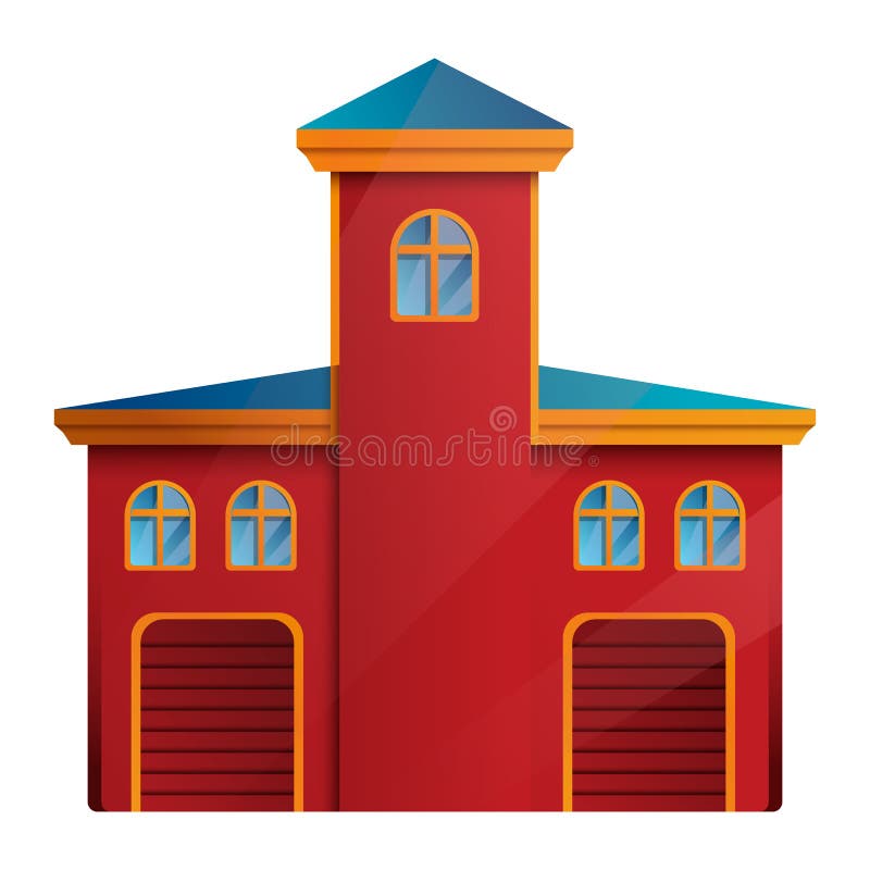 Fire station cartoon icon stock illustration. Illustration of