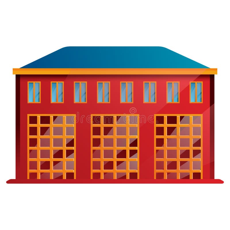 Fire station cartoon icon stock illustration. Illustration of house