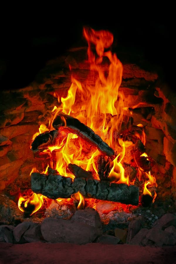 Fire In A Stove Picture. Image 6677980