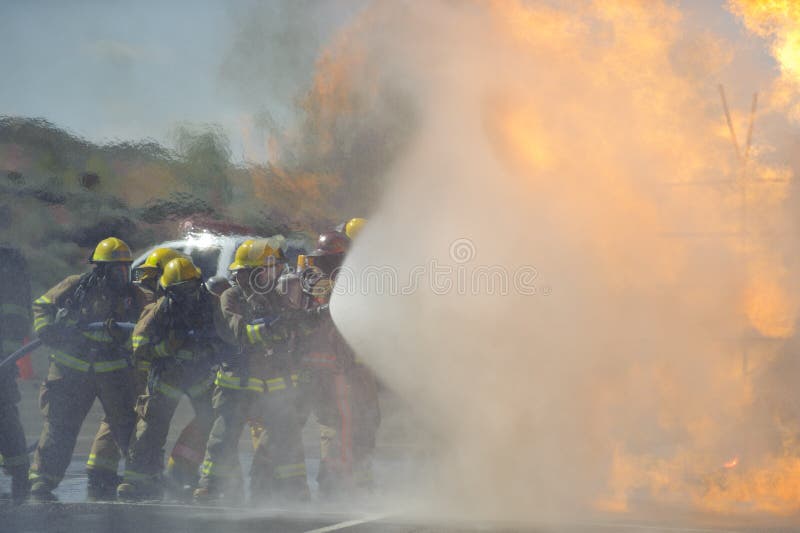 Fire training exercise royalty free stock images