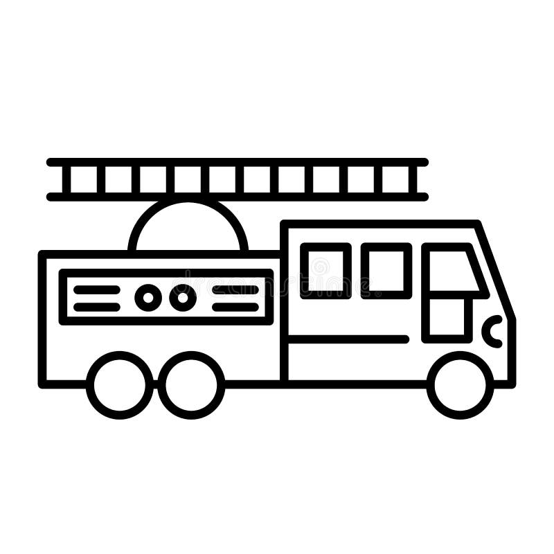 Fire truck with a ladder. stock vector. Illustration of fireman - 30504875