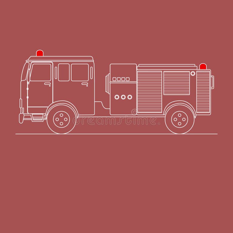 Fire Truck Line Art Graphic Stock Illustrations – 462 Fire Truck Line