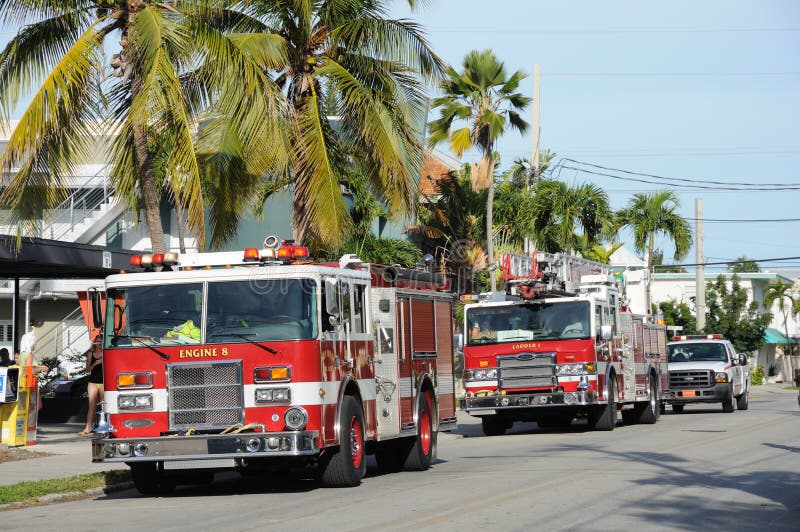 Fire Trucks in Key West, Florida Editorial Stock Image Image of water