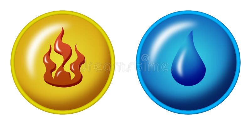 Fire and water symbols royalty free illustration