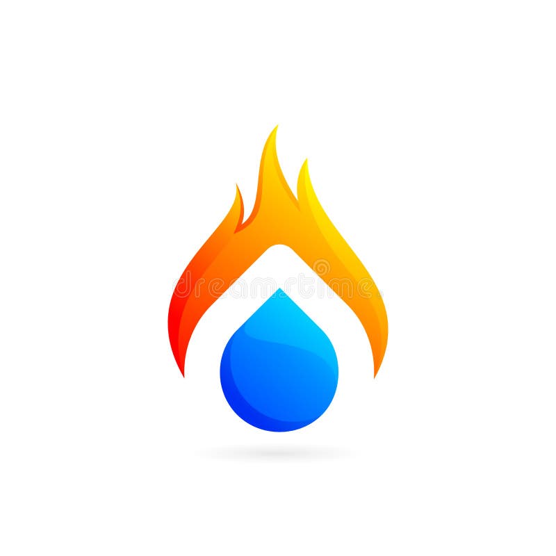 Fire and Water Vector Logo Images Stock Vector Illustration of