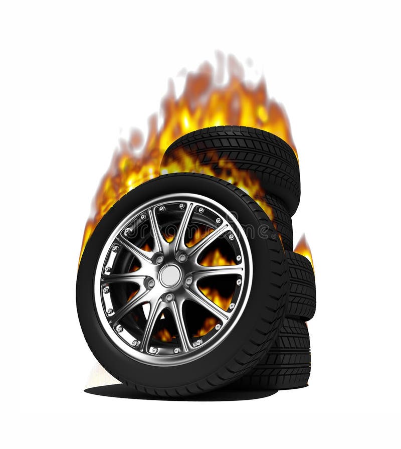 Fire wheels stock photo. Image of tyre, transport, automobile 3694436