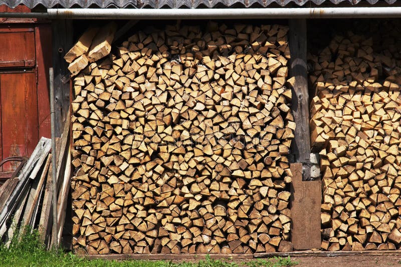 Fire wood in a woodpile