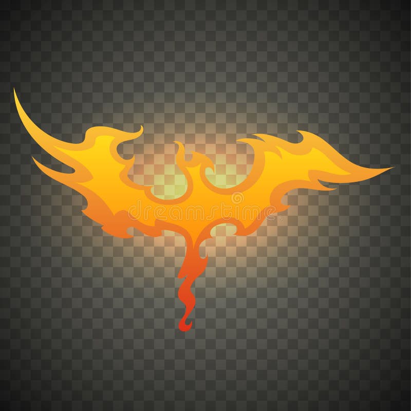 Firebird Phoenix Realistische Feuerflammen lokalisiert auf transparentem Hintergrund Spezieller brennender Lichteffekt mit Funken vektor abbildung Firebird Phoenix Realistische Feuerflammen lokalisiert auf transparentem Hintergrund Spezieller brennender Lichteffekt mit Funken vektor abbildung