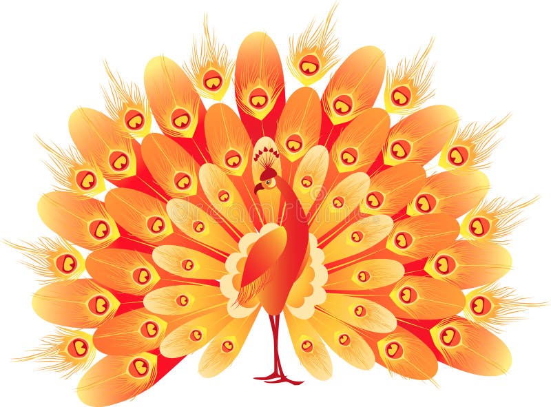 Vector image of a fiery decorative bird. Vector image of a fiery decorative bird.