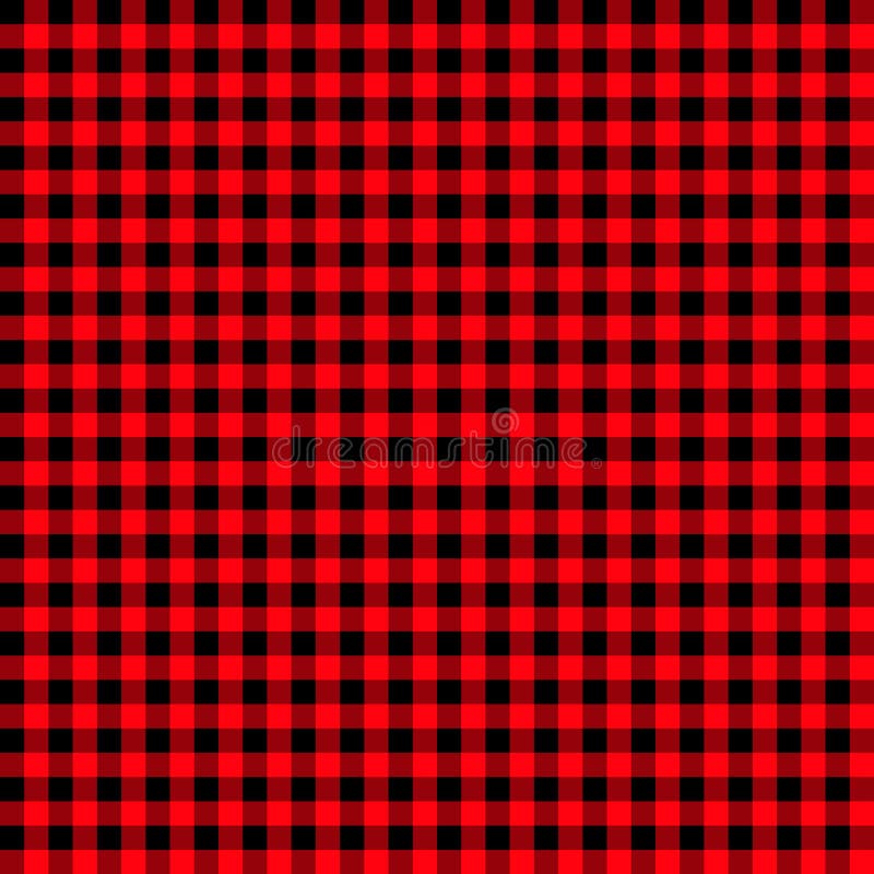 Firebrick Gingham wzór textured czerwieni i czerni szkockiej kraty tło lekka czerwień i czarny bizon sprawdzamy flanelową szkocką ilustracja wektor