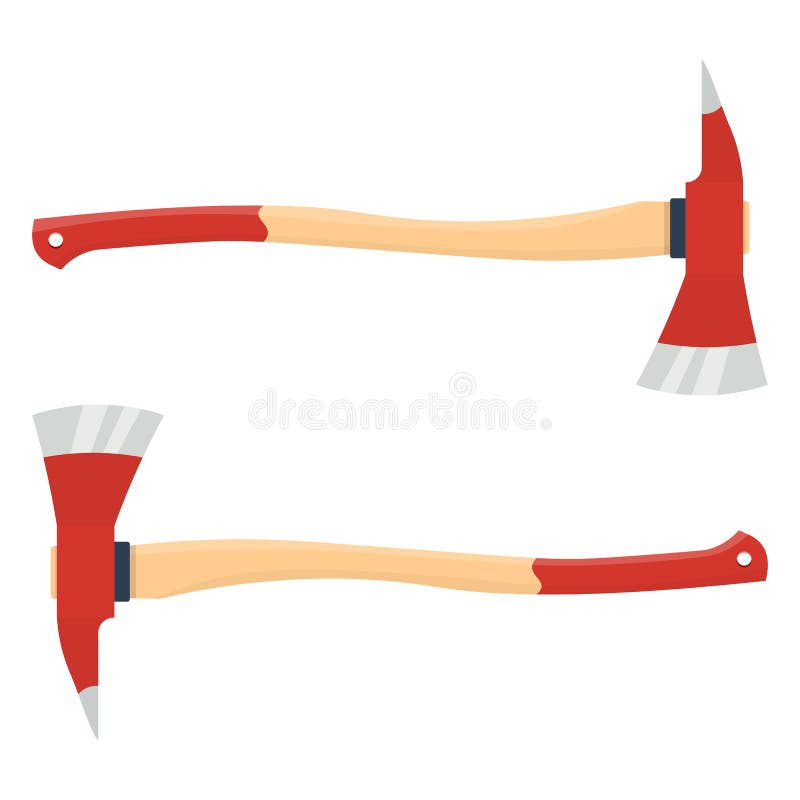 firefighter axe illustration isolated on a white background