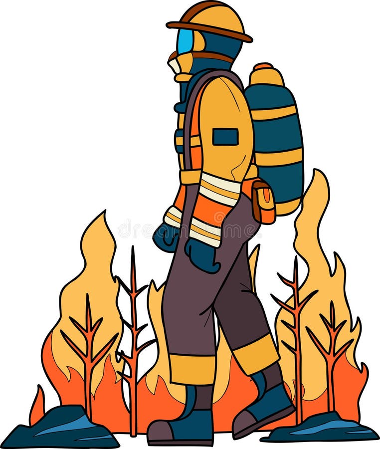 Fire Suit Oxygen Mask Warning Sign Stock Vector Illustration of