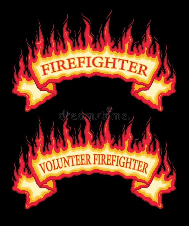 Firefighter Fireman Fire Flames Banner