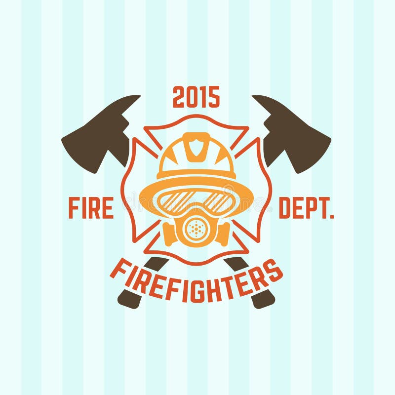Firefighter in a Gas Mask Fire Department Emblem Stock Vector ...